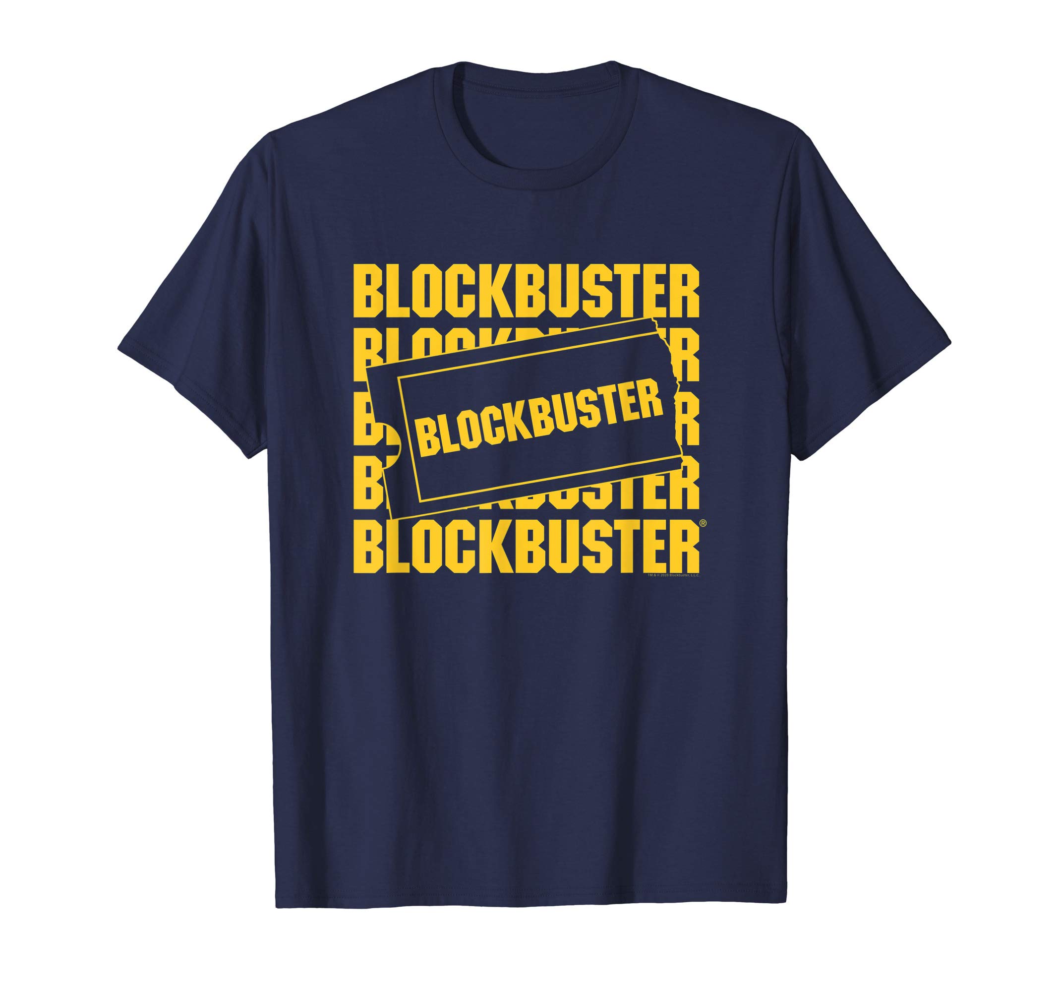 Blockbuster Repeating Logo with Ticket T-ShirtOEKO-TEX STANDARD 100
