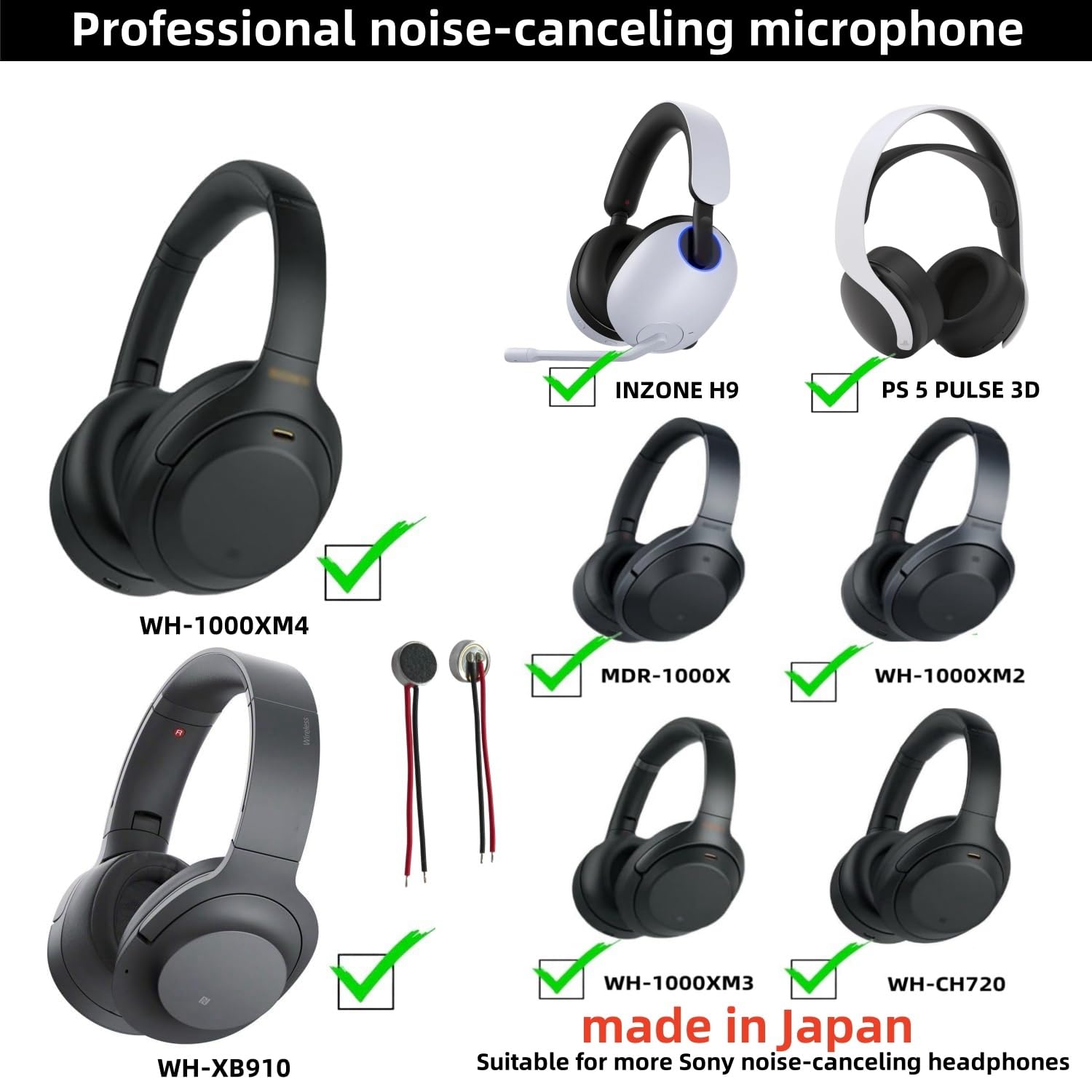 Amazon.com: KOMITASUI Microphone Repair for Sony WH-1000XM4, WH