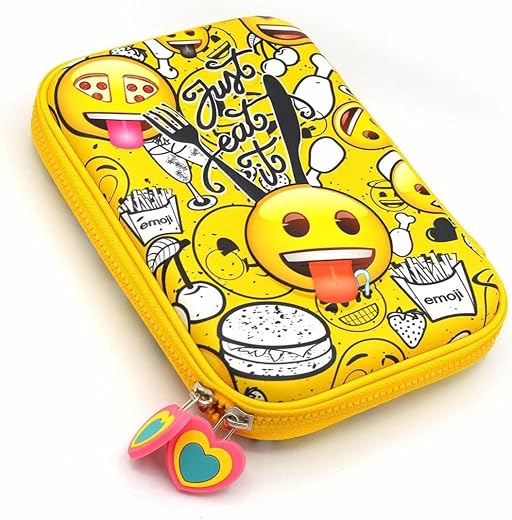Amazon Brand - Umi Pencil Pouch Case - Smiley Pencil Case, Multipurpose Zipper Pencil Pouch, Large Capacity Stationary Org...