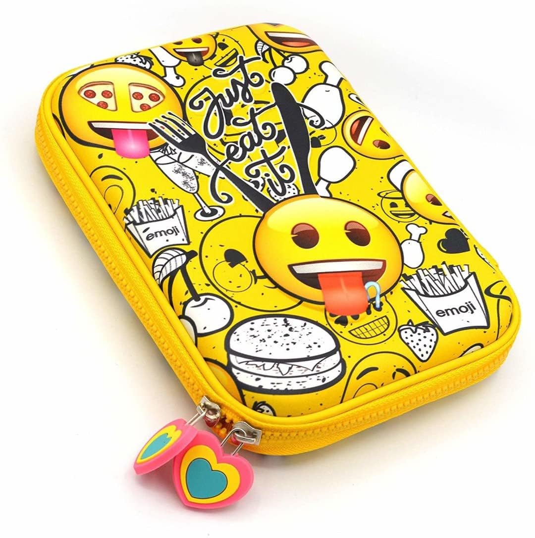 Amazon Brand - Umi Pencil Pouch Case - Smiley Pencil Case, Multipurpose Zipper Pencil Pouch, Large Capacity Stationary Org...