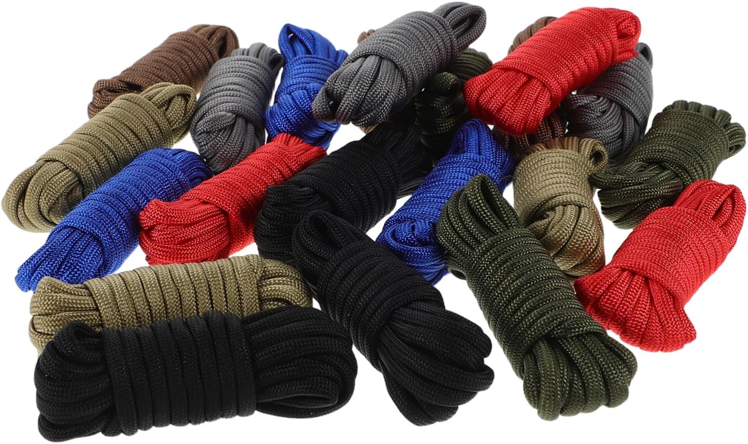 Abaodam 21rolls Braided Camping Rope - 4mm Heavy-Duty Tent Rope Nylon String Utility Cord Guylines for Outdoor Camping Climbing Training Tent Tarp and Gear