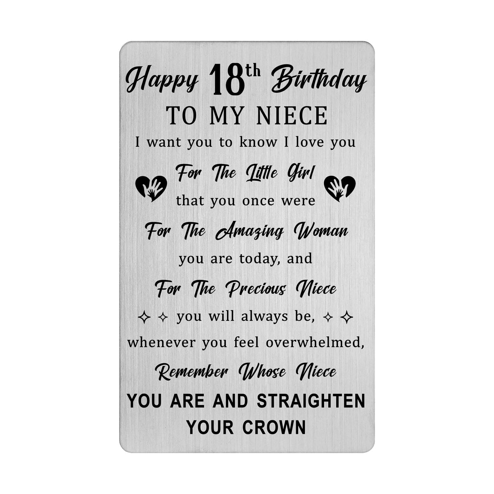 HYHYDHP Niece 18th Birthday Card - 18 Year Old Birthday Gifts for Niece - Happy 18th Birthday Niece Card, Adult Niece 18 Yr Bday Ideas