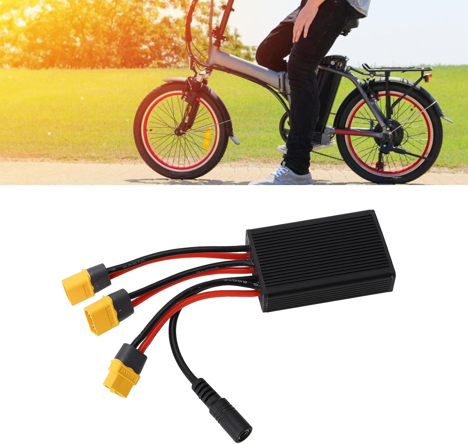 Double Battery Discharge Converter, Dual Battery Pack Switch Balancer XT60H Connector 40A for Electric Vehicles with Parallel