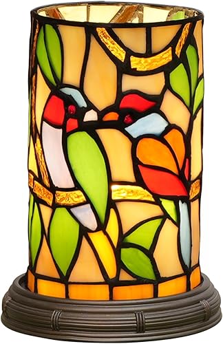 Miniatura 8 de Lámpara de mesa estilo Tiffany con diseño de pájaro de vidrieras para sala de estar, dormitorio, mesita de noche, florero, decoración, pequeña luz