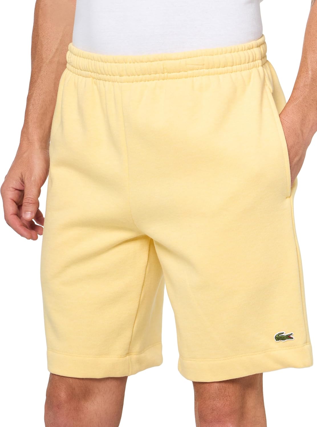Lacoste Men's Regular Fit Fleece Shorts, Soleil Chine, Large - Image 3