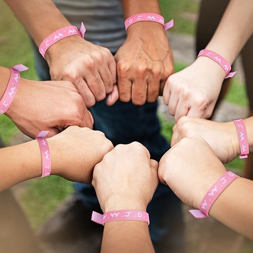 Miniatura 5 de WWJD - Paquete de pulseras para niñas adolescentes, 12 pulseras ajustables de letras rosas W.W.J.D. Regalos de alegría a granel para equipo, regalos