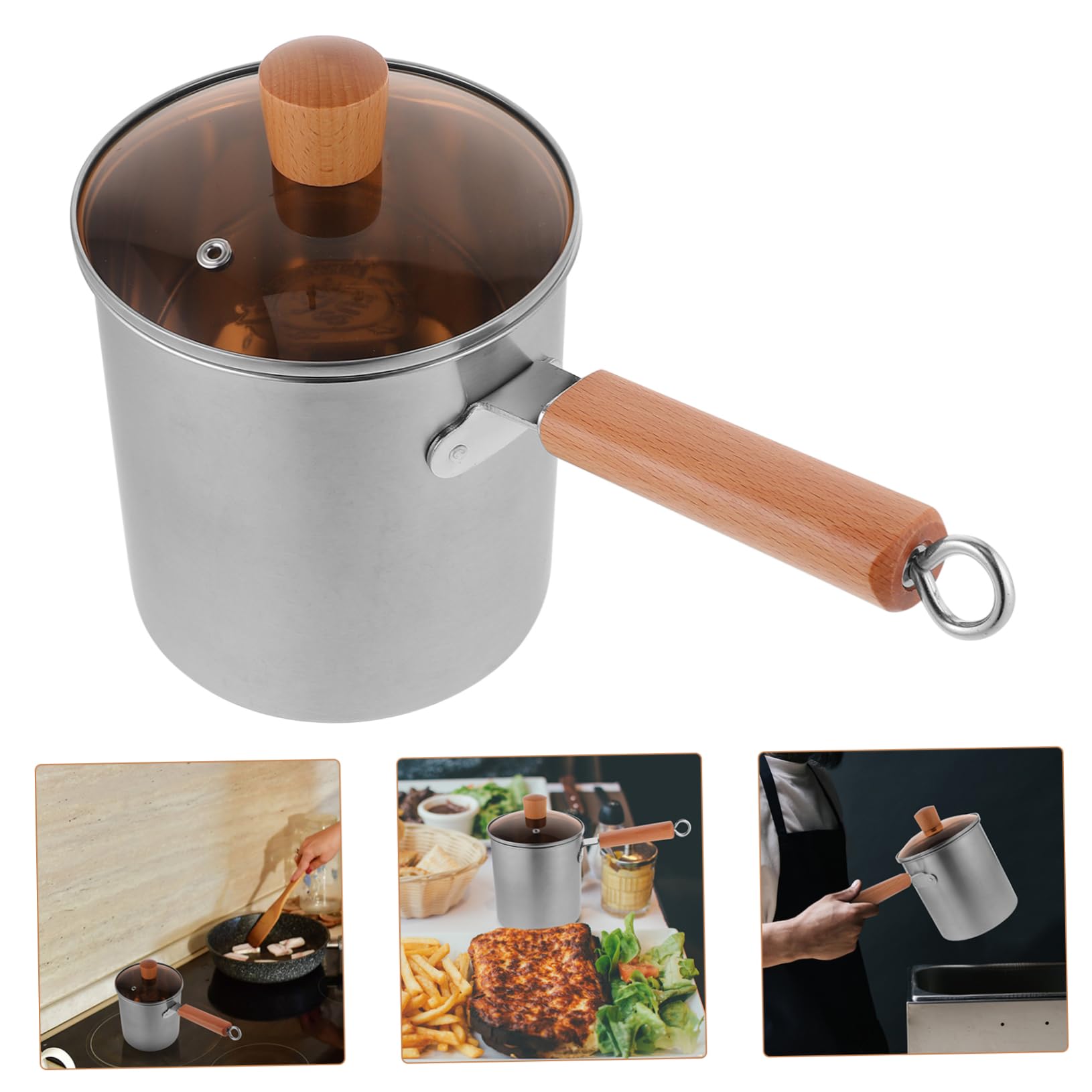 PRETYZOOM Large Capacity Stainless Steel Deep Fryer Pot for Home Use Versatile Frying and Boiling Compact Design Minimizes Oil Splattering for Cooking Chicken and French Fries