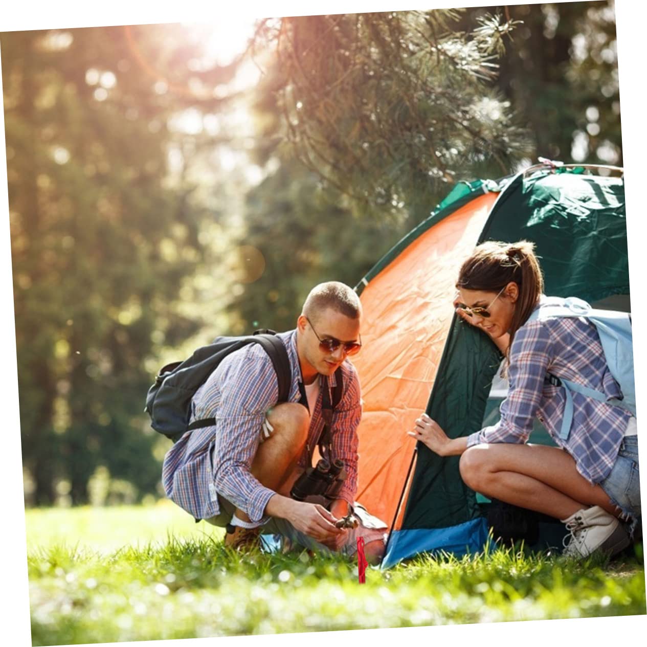 pièces piquets de tente en alliage d'aluminium poutre en Y dentelure saillante équipement de camping accessoires de camping clous piquets de tente piquets de sol de tente robustes voyage corde à ven