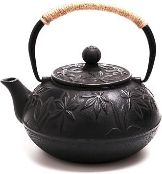 Ichizuya Tsubkettle, Nambu Ironware, Momiji Pattern, Traditional Crafts, Teapot with Tea Strainer, Iron Supplement, Enameled Gas, Electric Stove, Charcoal Fire, IH Cooker, Direct Flame Compatible, 27.7 fl oz 800 ml
