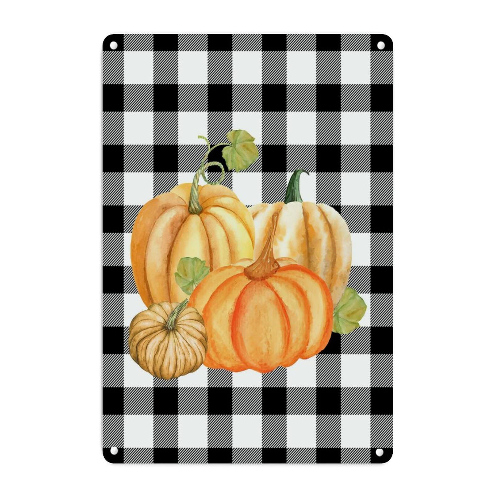 Plaque en métal citrouille extérieure durable déco murale retro de qualité