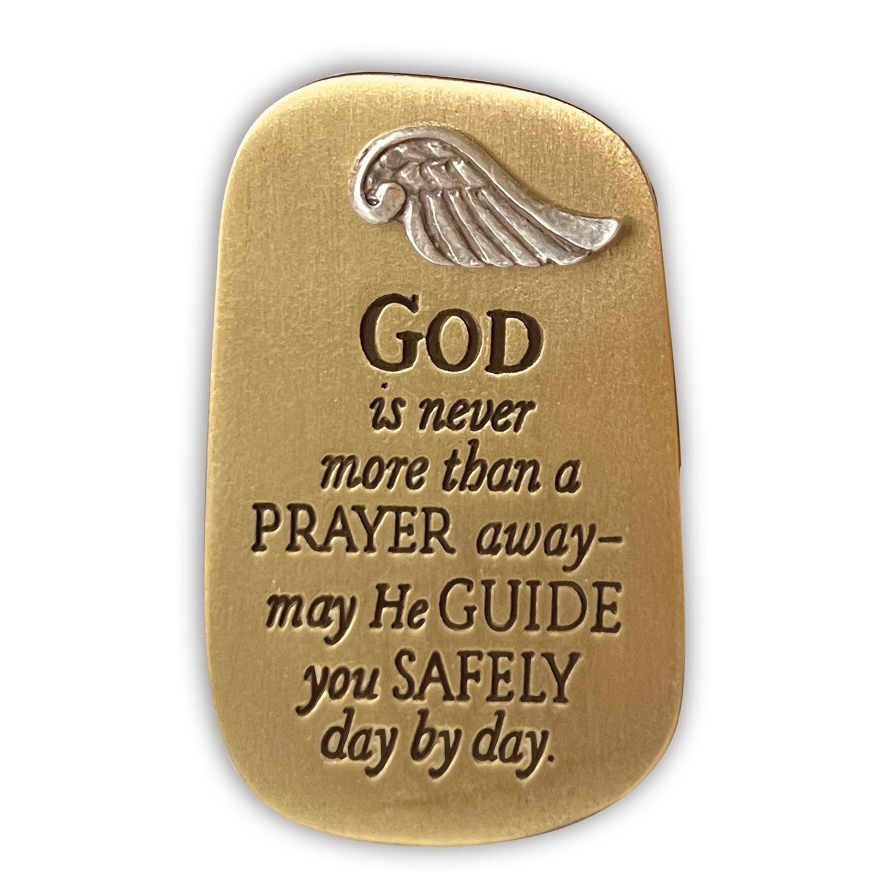 Abbey + CA Gift Metal Visor Clip, Birthday forMen, 2 Inches (Prayer)