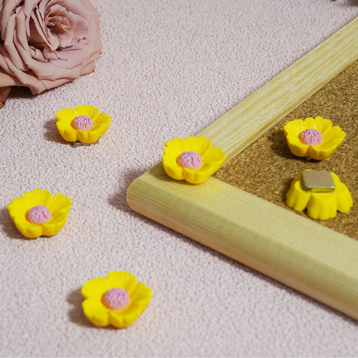 20 Magnetini Per Frigorifero 3D A Forma Di Margherita – Gialli – Decorazione Floreale Per Cucina - 2