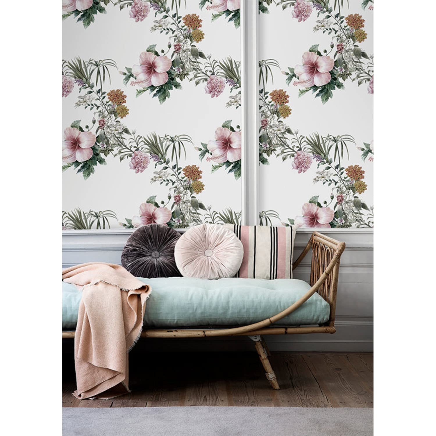 Papier Peint Fleur d'Hibiscus 250x104cm Coloray pour Décoration Murale Salon