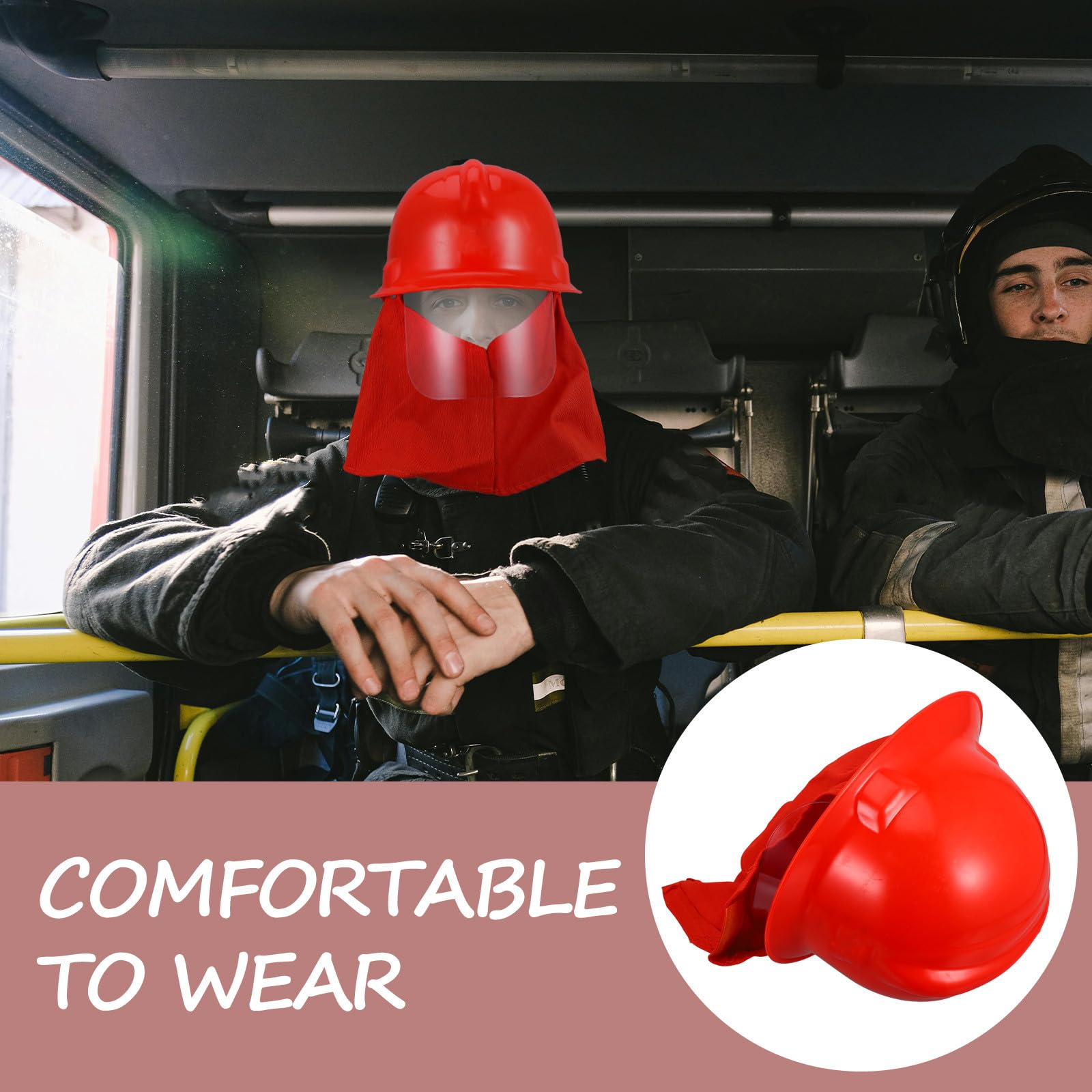 Firefighter Hard Hat Casco Antinfortunistica in ABS Stampato a Iniezione, Rosso, per Vigili del Fuoco e Lavori di Spegnimento