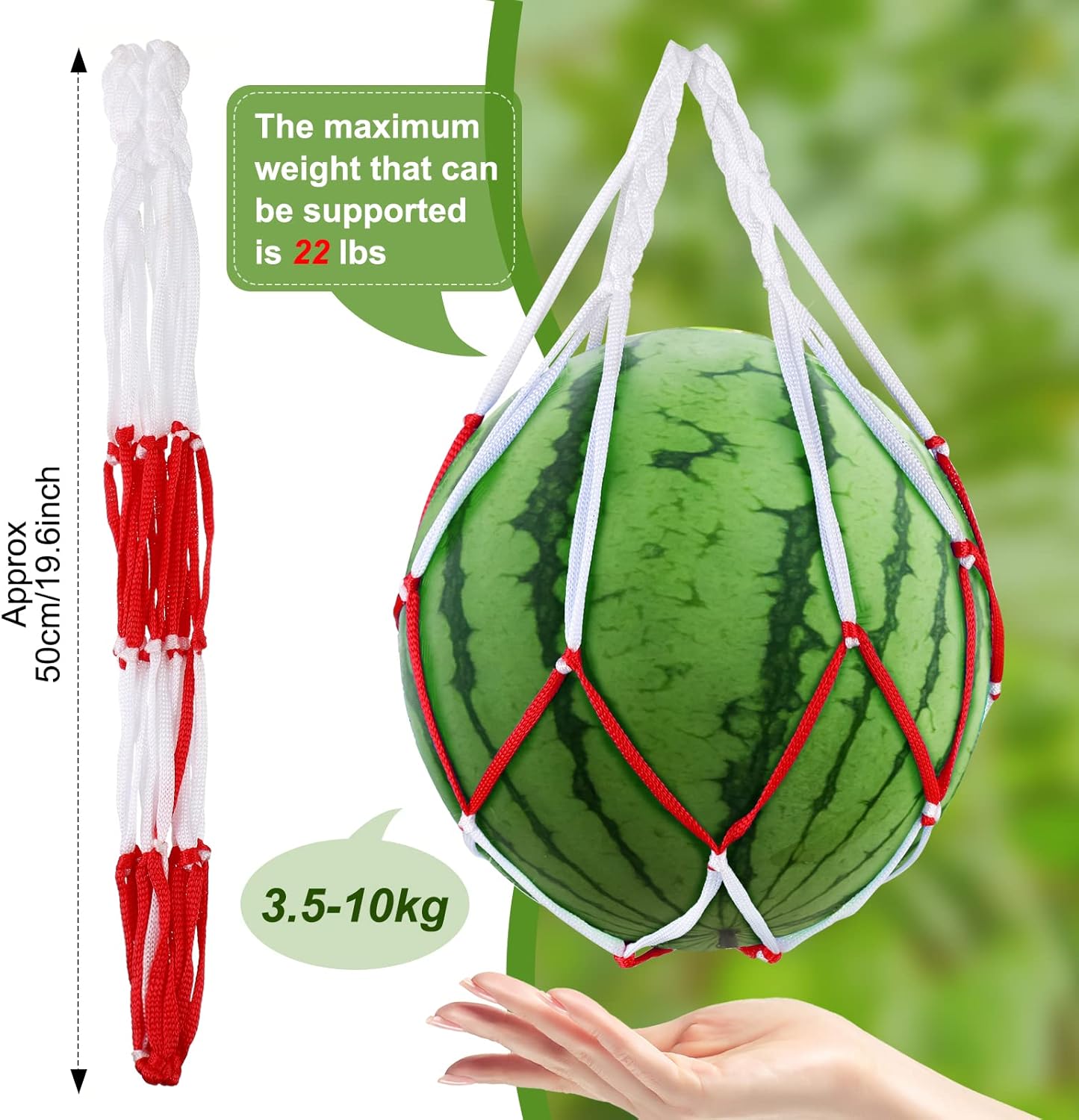 Riakrum 50 Pack Melon Hammocks Cradles Watermelon Nets for Melons Hanging Watermelon Nets Bags Melon Hammocks Cradles for Watermelon, Honeydew Melon, Cucumbers, Cantaloupe