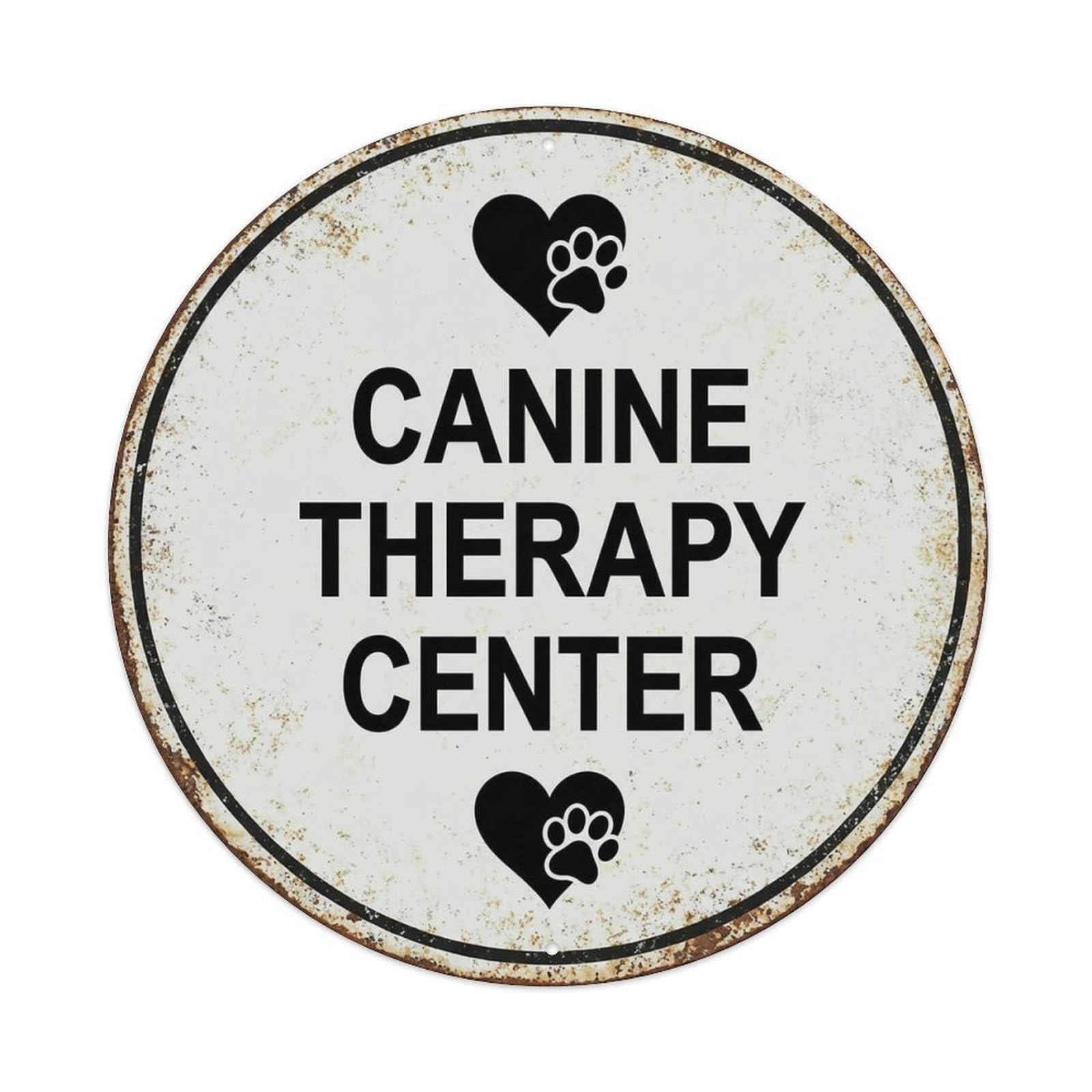 Vintage Canine Therapy Center Decor Metal Tin Sign