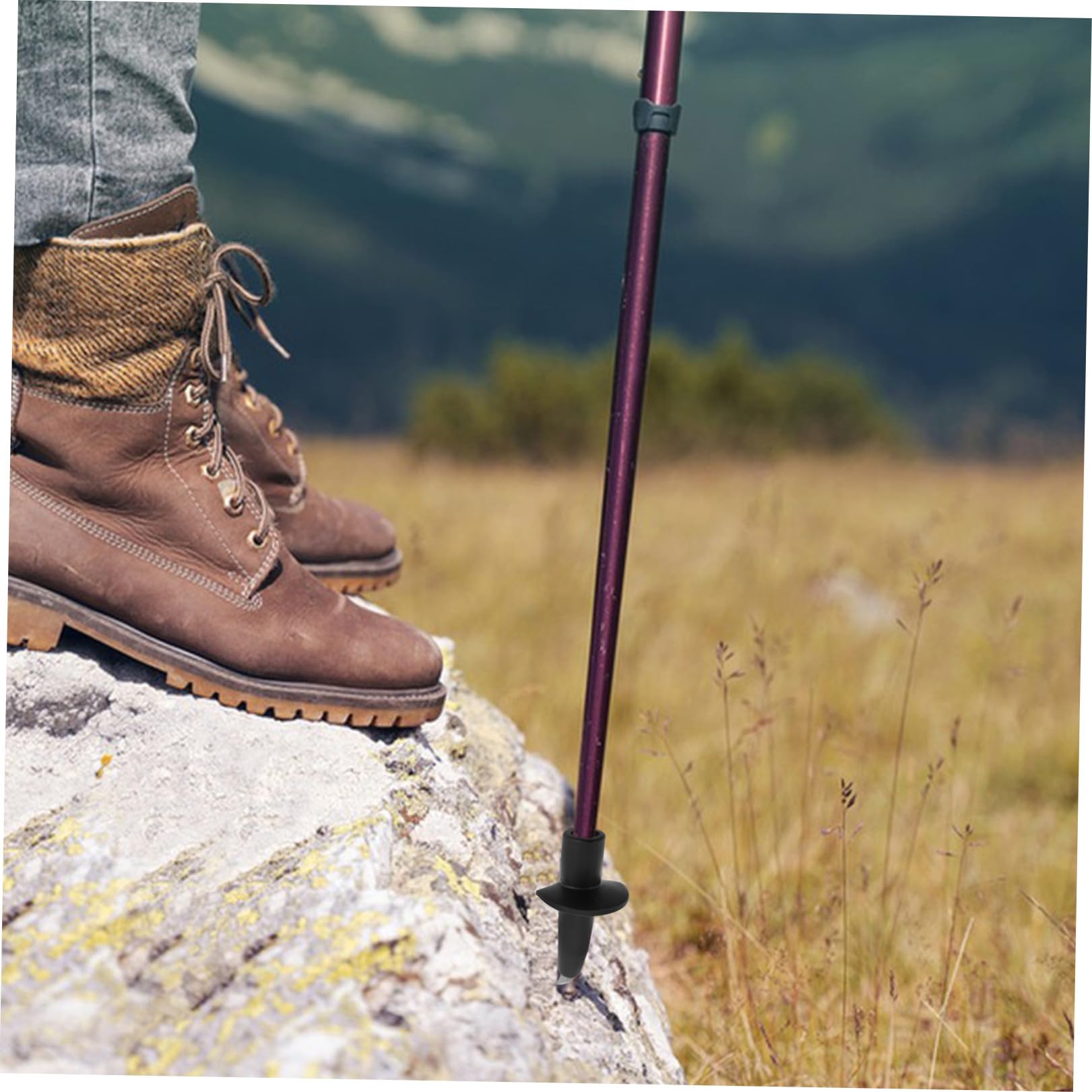 Luxshiny Puntas Negro de Trekking de de Acero de Tungsteno Bastones Mejor Agarre Estabilidad y para Senderismo y Montañismo al Aire Libre