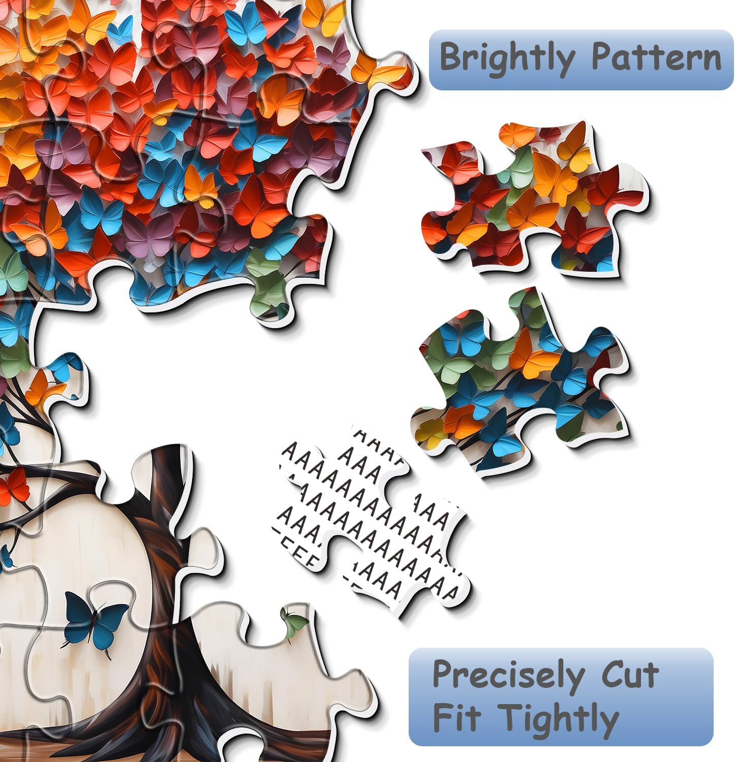 Butterfly Tree Puzzles 1000 Pieces for Adults, Tree of Life Puzzles, Coloful Nature Plant Flower Jigsaw Puzzles as Home Decor