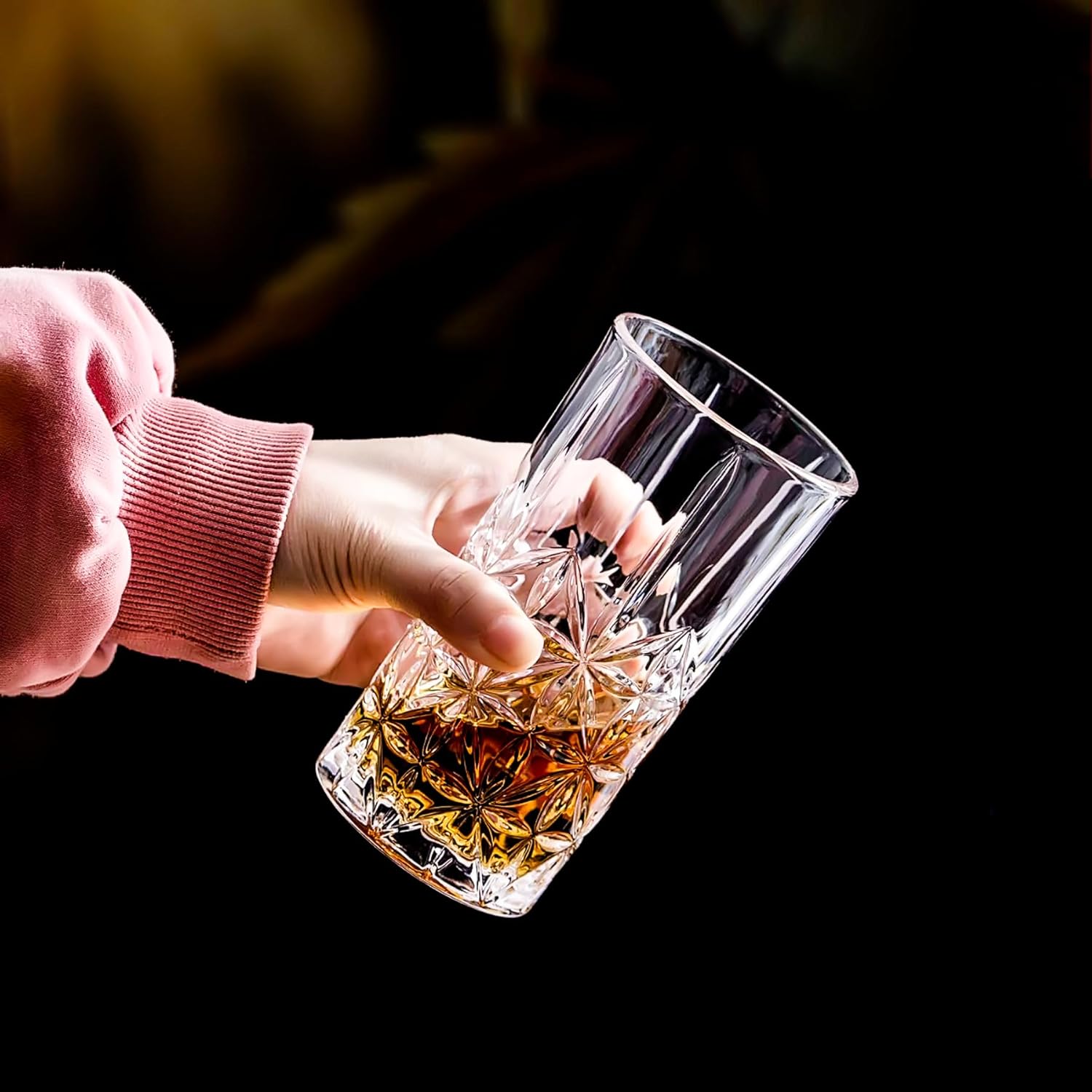 Highball Glasses - Water Glasses Set of 6-14 Ounce Collins Tall Beverage Cups Glassware for Drinks, Coctail, Water, Beer, Soda - Image 4