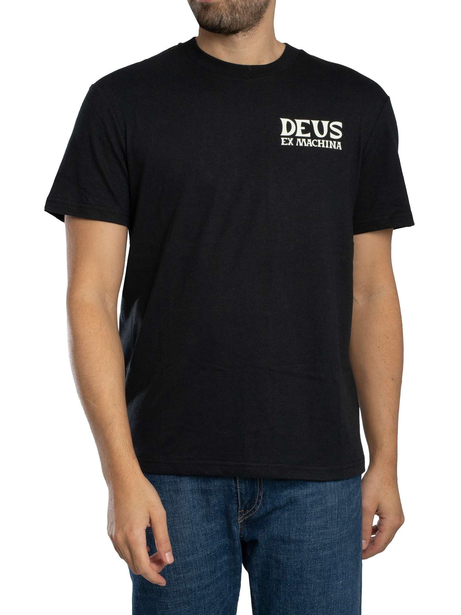 Deus Ex Machina Men's Chinook Back Graphic T-Shirt, Black, M
