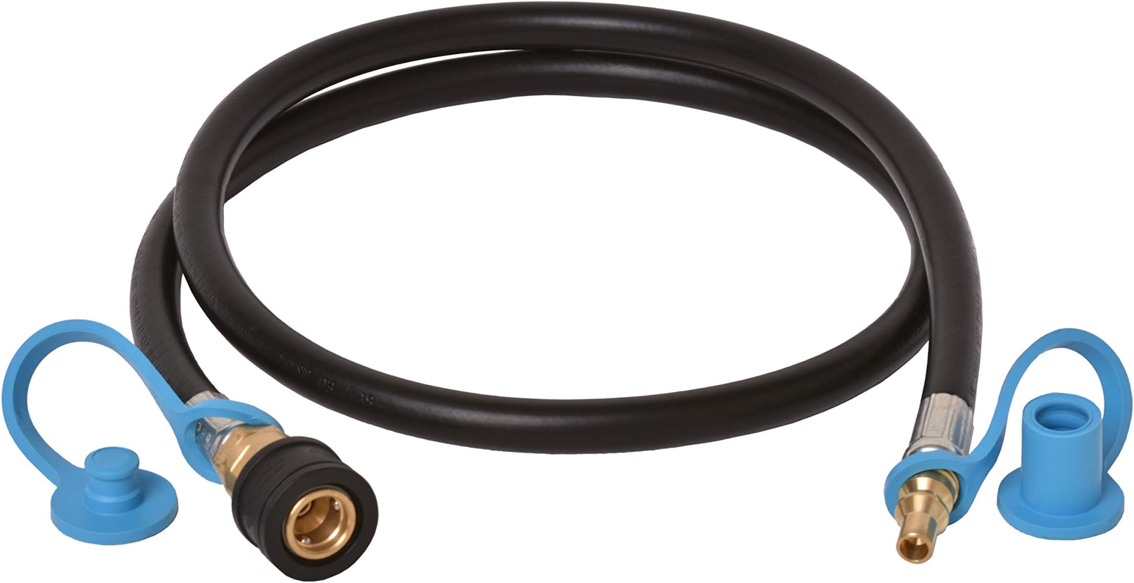 Flame King RV, Van, Trailer, Dual Quick Connect Hose, LP Gas Only, 72 Inch, 1/4 Inch ID - 100395-72, Black