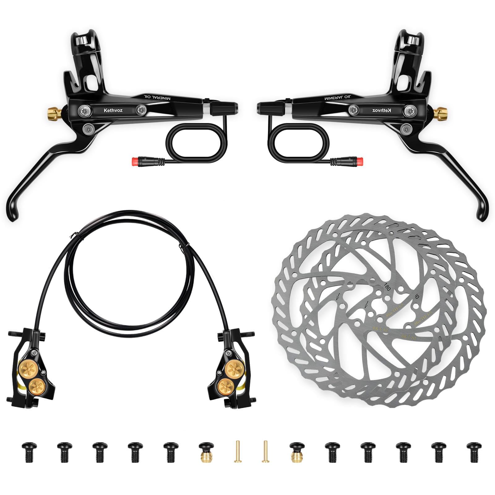 Amazon.com : Kethvoz 4 Piston MTB Hydraulic Brakes Set, Front