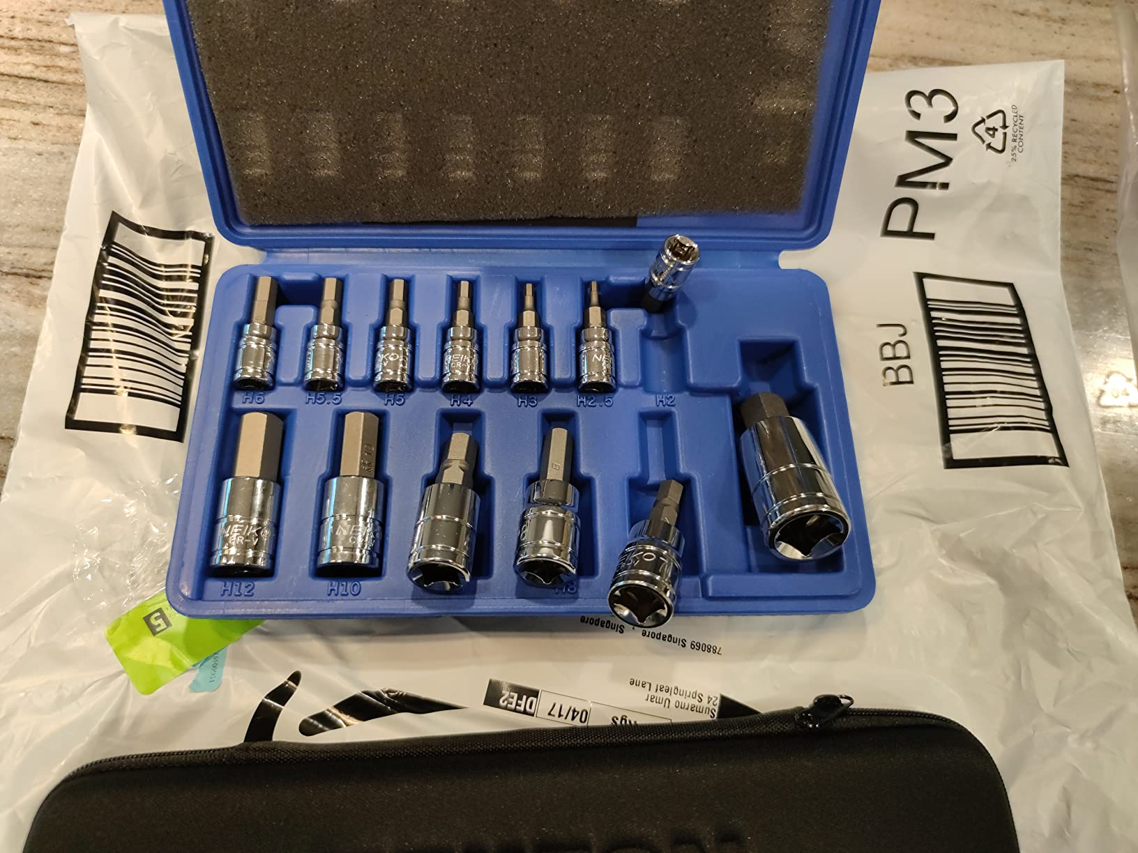 Neiko 10074A Hex Bit Socket Set, Metric, 2mm to 14mm 13Piece Set, S2