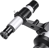 Vista 10 de BARSKA Starwatcher telescopio refractor de 400 x 70 mm con trípode de mesa y funda de transporte