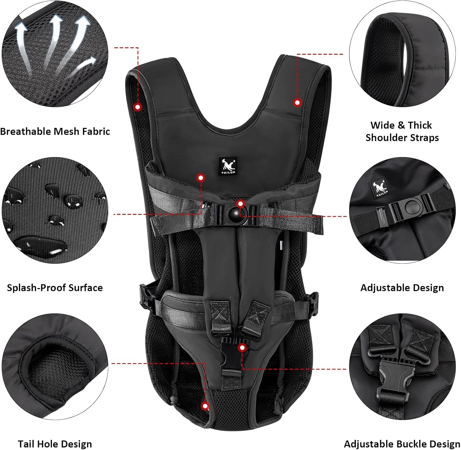A,XL,Hundetransporter für kleine Hunde, Katzenrucksack, Freisprech-Reisetasche für Katzen und Hunde, Haustier-Fronttrage-Rucksack