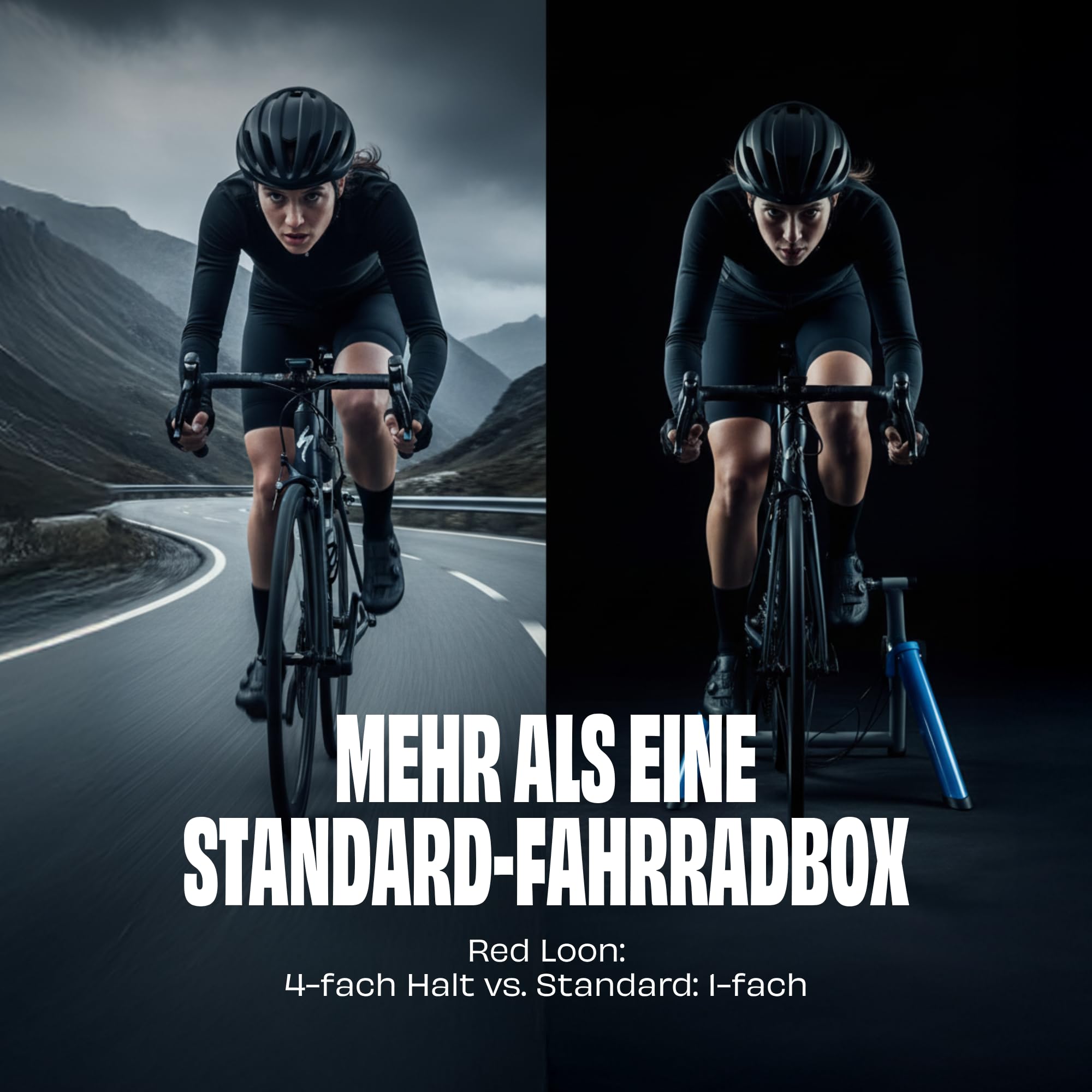 Fahrrad Rollentrainer Fahrradrolle Indoor Bike Trainer Heimtrainer - Red Loon - 26-29 Zoll Räder - 6 Gänge Magnetbremse - bis zu 150 kg belastbar - Klappbarer Rennrad Rollentrainer