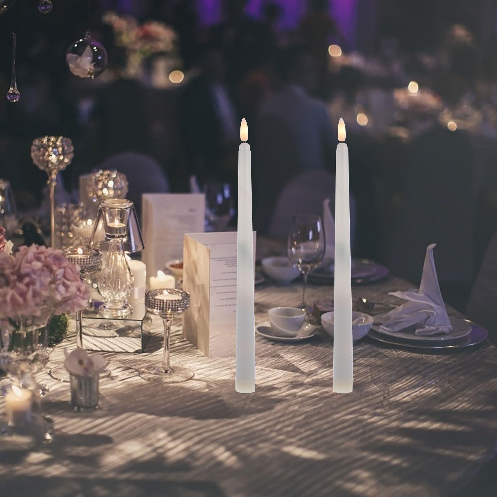 Hohopeti Set 6 Candele Coniche senza Fiamma a Batteria con Telecomando 10 Tasti, Luci LED Calde per Decorazioni Natalizie, Matrimoni e Ambienti Interni, Alternative Sicure alle Candele