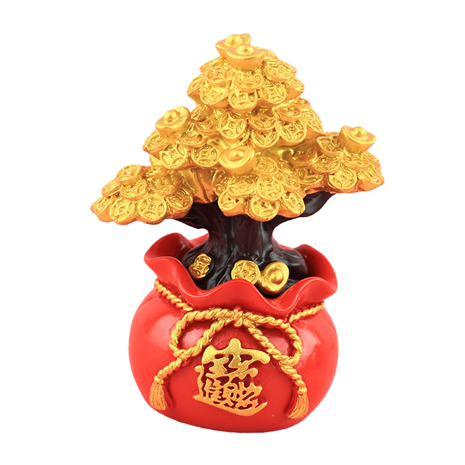 Kaeltsyn Money Tree Statues Fengshui Desktop Decoration for Wealth and Good Luck Blessing Bag Figurines Sculptures Ornament Fengshui Ornament