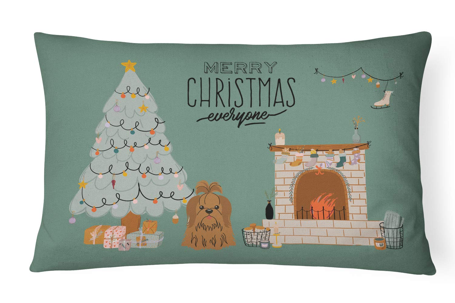 Coussin de Noël Shih Tzu multicolore, le cadeau idéal pour amoureux de chiens