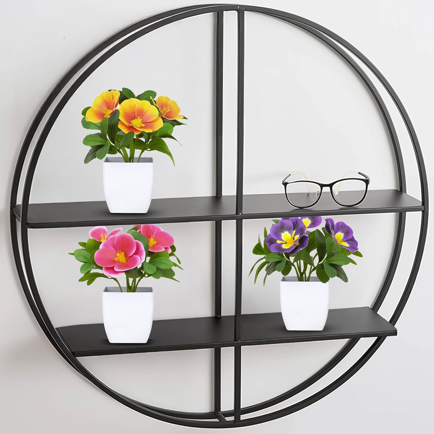 Artificial Pansy Flowers in Pots (6 Pack) – Bathroom Decor Plants Mini Faux Plants for Bathroom Decor, Office Desk & Home – Small Artificial Plants in Pots Mini Fake Plants Fake Greenery Gift Set