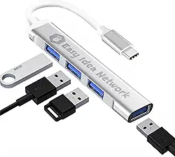Adaptador Hub Usb Tipo C Type-C 4 Portas 5 Gbps Usb 3.0 Função OTG ORIGINAL Mobile Desktop Notebook Macbook - Easy Idea Network