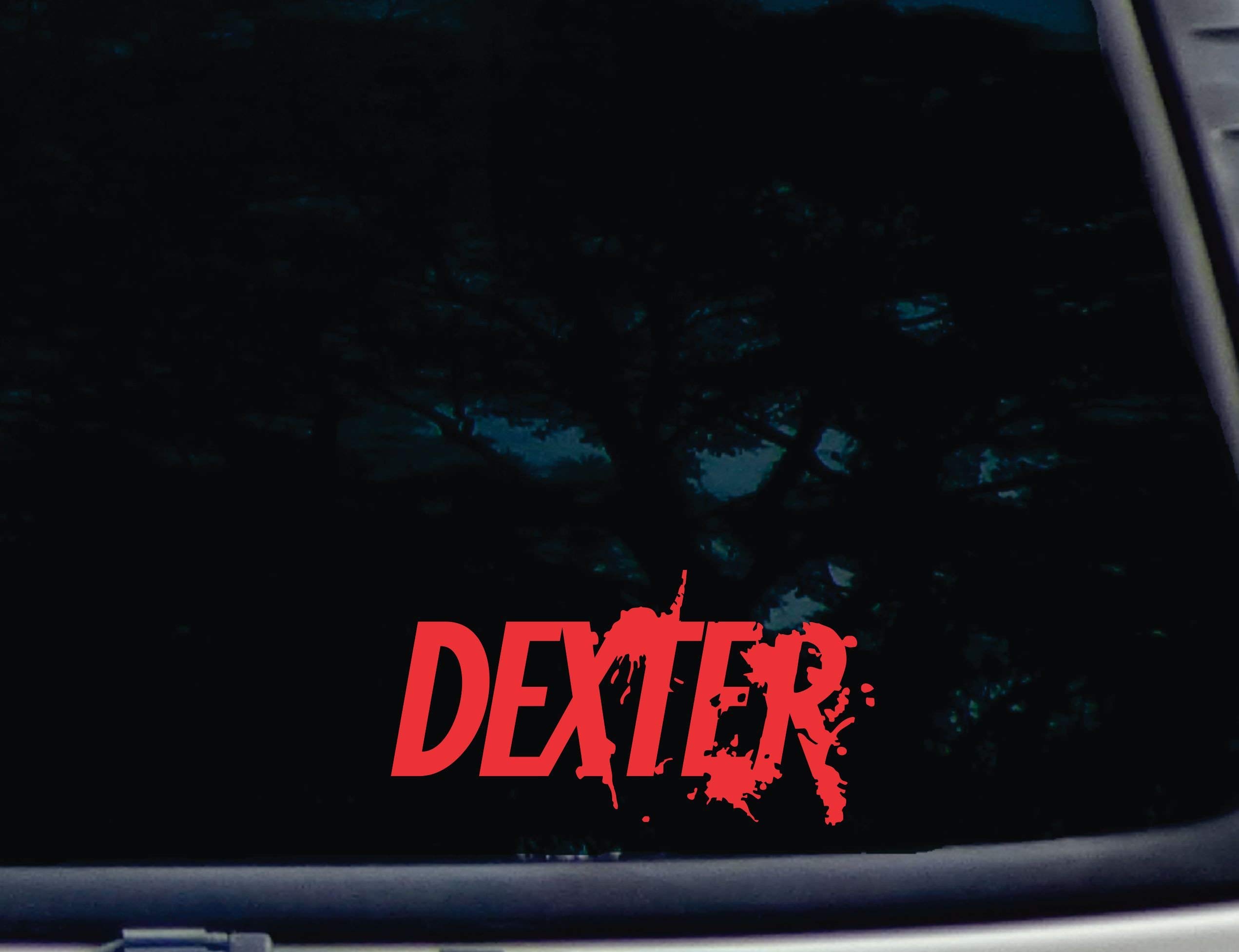 Dexter Blood Spatter - 6 5/8" x 3 1/2" die Cut Vinyl Decal/Sticker for Windows, Cars, Trucks, Tool Boxes, laptops, MacBook - virtually Any Hard, Smooth Surface. NOT Printed! Made in The USA