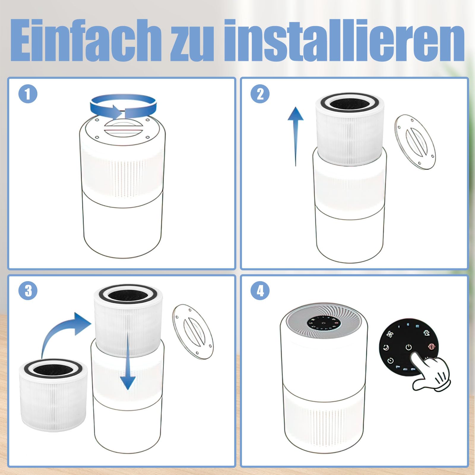 2 filtros de repuesto para LEVOIT Core 300 / 300S – 3 en 1 True H13 HEPA y filtro de carbón activo, repuesto Core 300-RF para una óptima purificación del aire