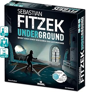 moses. Sebastian Fitzek Underground, Innovative 3D Thriller Game for Escape Game Fans, Cooperative Board Game by Marco Teubner with Various Difficulties, from 12 Years