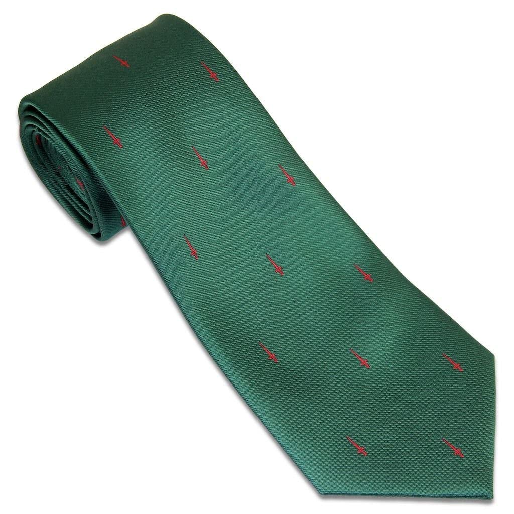 The Regimental Shop Men's Green/Red 45 Commando Polyester Regital Tie