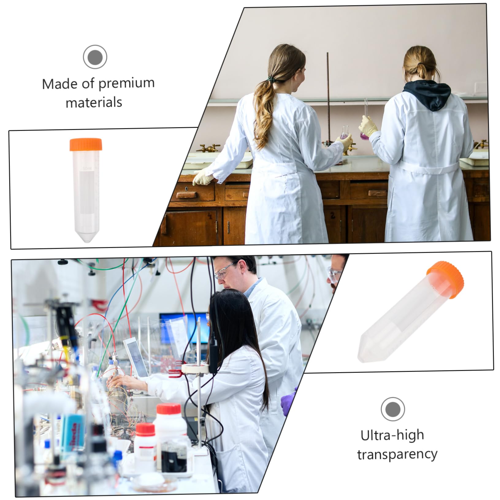 Anneome Provette da Centrifuga con Fondo Conico 50ml 50 Pezzi in Plastica