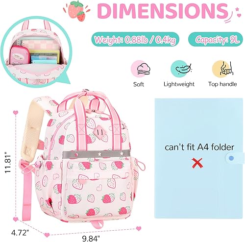 Miniatura 3 de Mochila infantil para niñas de 2 a 4 años, mini bolsa de pañales para preescolar, mochila para niños y niñas, para jardín de infantes, escuela