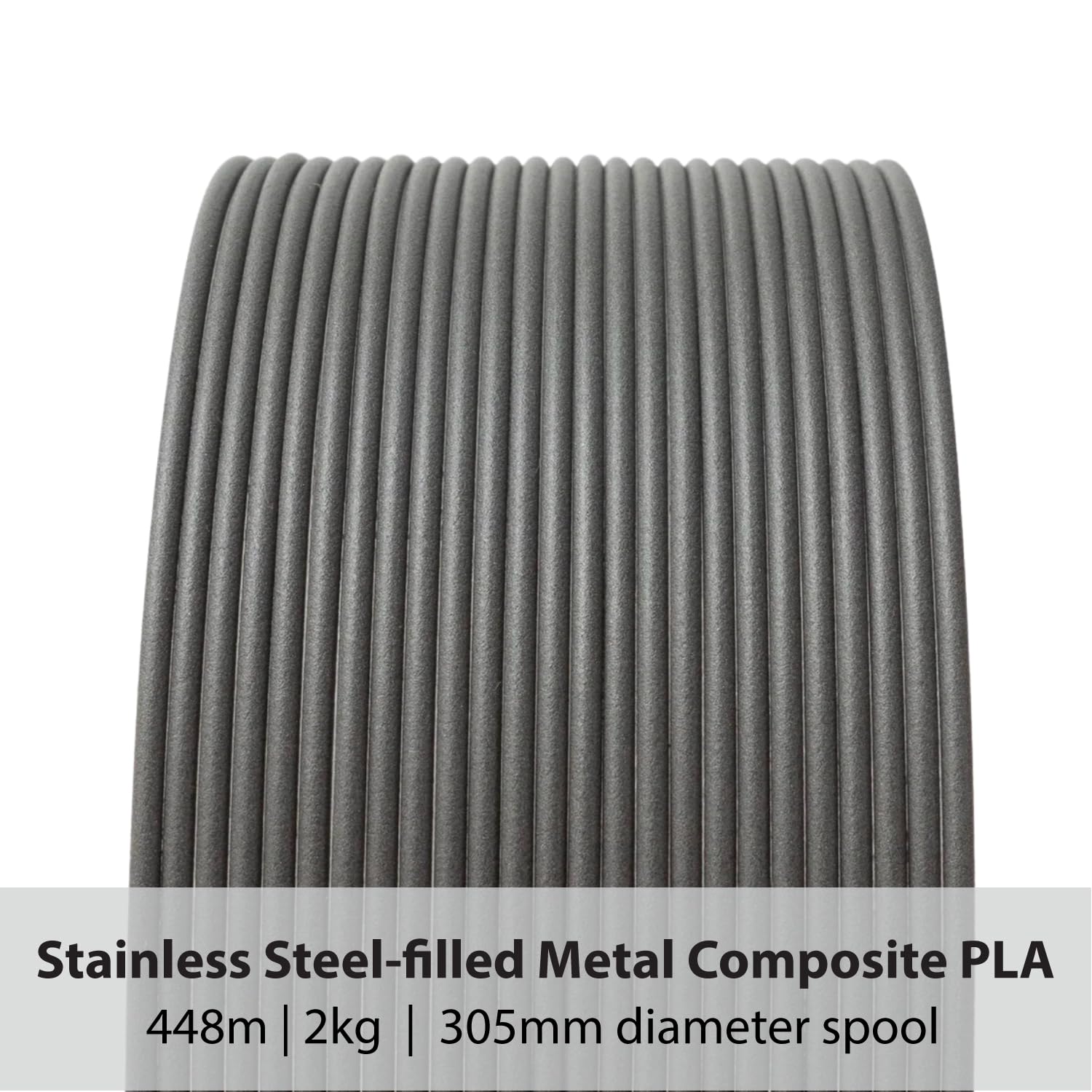 proto-pasta ssp11720 polishable Bobina de acero inoxidable, Pla 1,75 mm, 2 kg, Gris