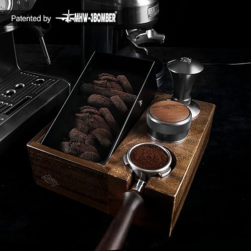 Miniatura 7 de Caja de café | Se adapta a portafiltros de 2.283 in | Estación de apisonamiento y soporte de distribuidor | Contenedor grande de madera para