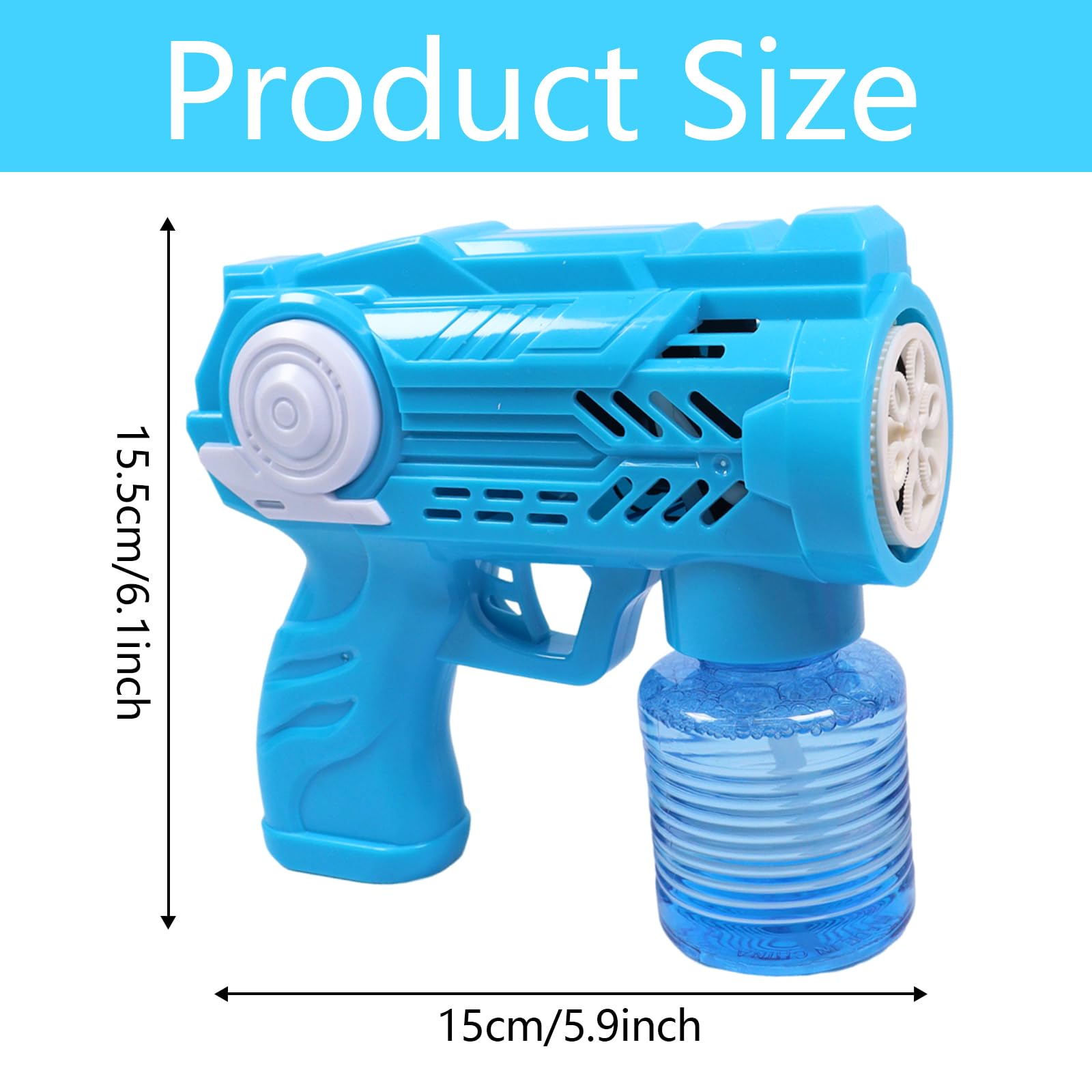 Pistola Bolle per Bambini 2 Pezzi, Macchina Automatica Con 10