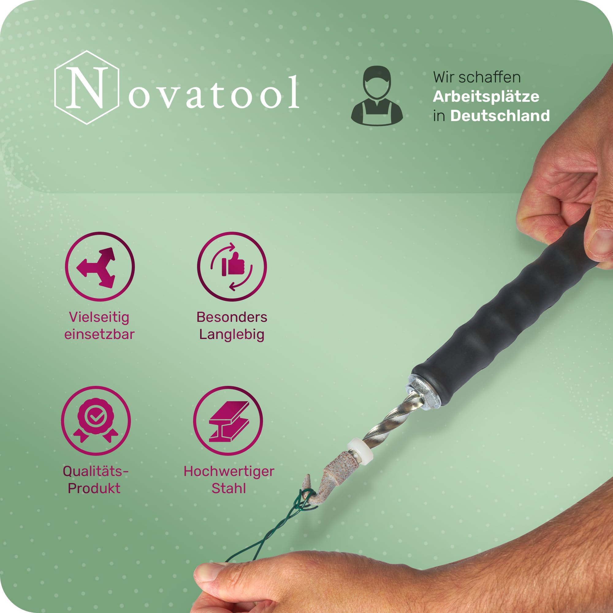 Novatool Entorchador de alambre, 330 mm, color negro