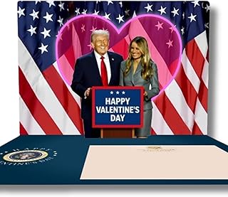 OUR FRIENDLY FOREST Talking Donald Melania Pop Up Valentine's Day Card with Light & Sound - Trump Talks, Musical Greeting Card, Funny Political Novelty Gift, Patriotic Collectible for Him