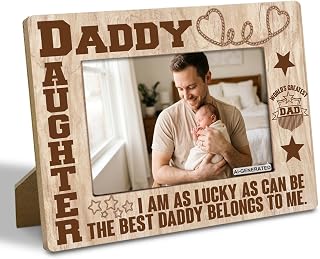 Dad Gift From Daughter, I Am As Lucky As Can Be The Best Daddy Belongs To Me 4x6 Inch Rustic Picture Frame, World’s Greatest Dad Decor, Heartfelt Gift for Father’s Day, Birthday, Christmas