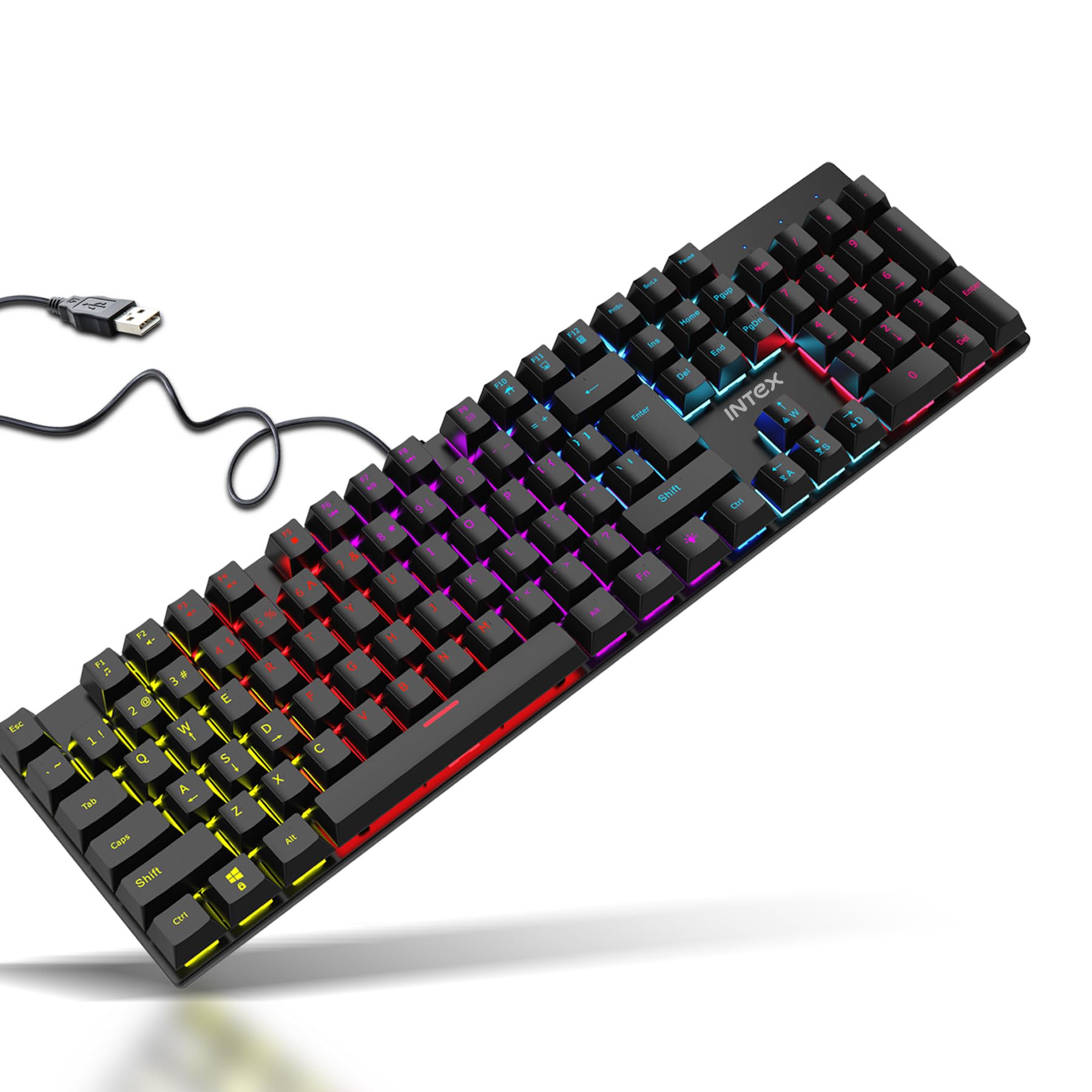 Intex Caliber Wired Mechanical Gaming Keyboard with 50 Million Keystrocks| 12 Mode RGB Lights, 3 Level Brightness | 1.5m Plug & Play Cable, Multi-Device Pairing (Black)-image-45