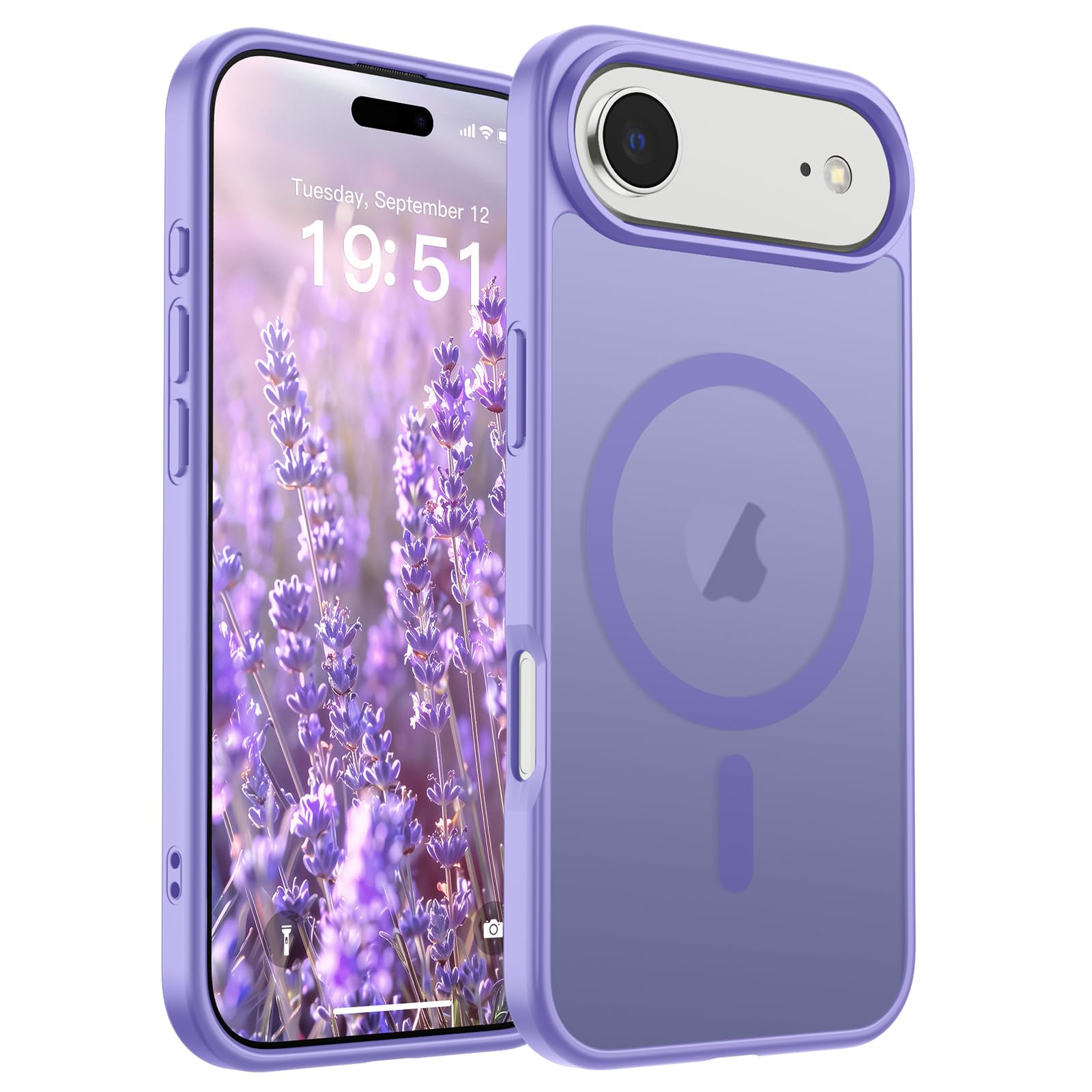 SUPFINE Magnetic for iPhone Air Case Purple | (Compatible with MagSafe)(Military Grade Drop Protection)Shockproof Translucent Matte Phone Cover