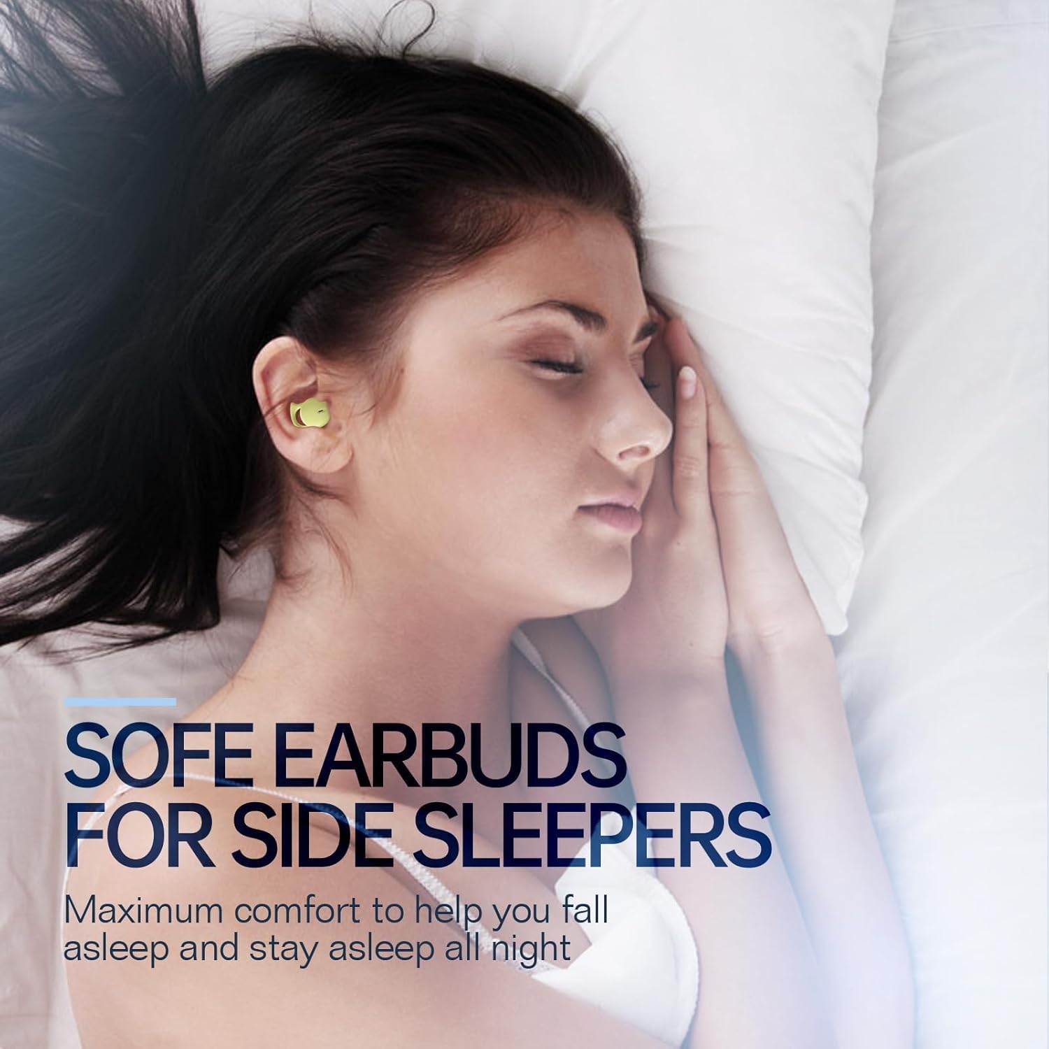 Invisible Sleep Headphones,Sleep Earbuds for Side Sleepers,Small Sleeping Earphones Comfortable Noise Blocking, Bluetooth 5.3 Wireless Headphones for Sleeping - Green